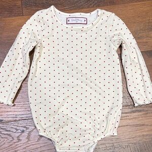 SweetHoney Cream and Red Polka Dot Onesie